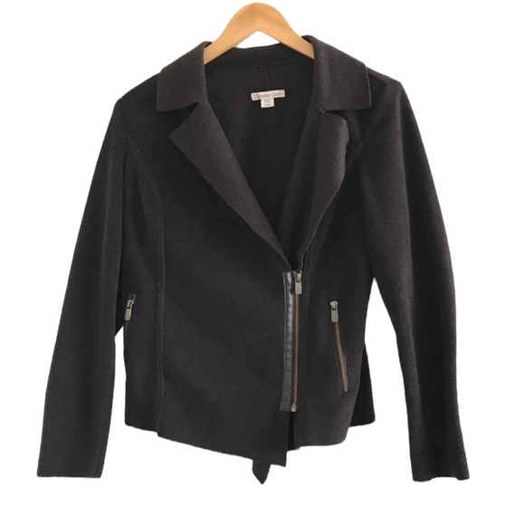 Coldwater Creek | charcoal moto jacket front zip size extra small - Picture 1 of 8